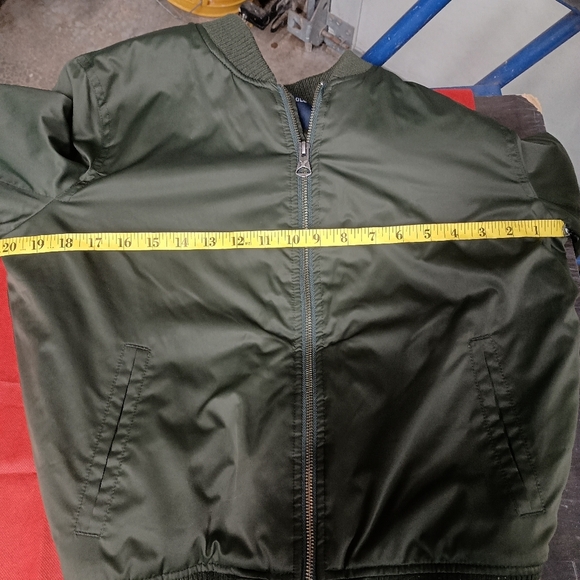 American Eagle Outfitters Green Bomber Jacket with Ribbed Collars - Picture 4 of 9